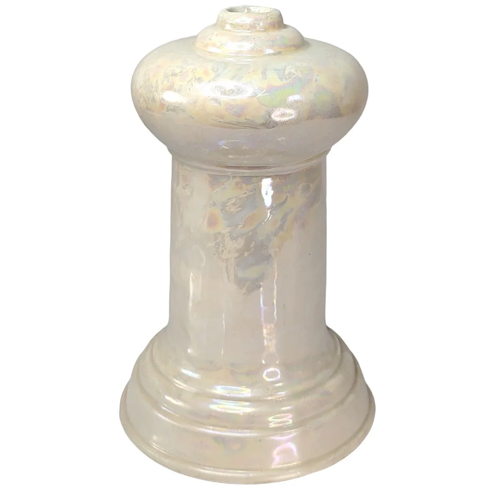 Handmade Ceramic Statement Tapered Candle Holder Iridescent Modern Column 10